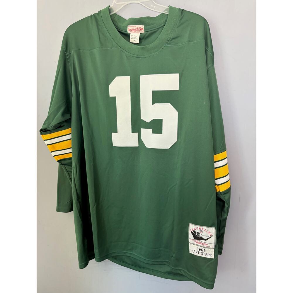 NWOT Bart Starr 1969 Green Bay Packers Mitchell & Ness Authentic Jersey 3XL 56